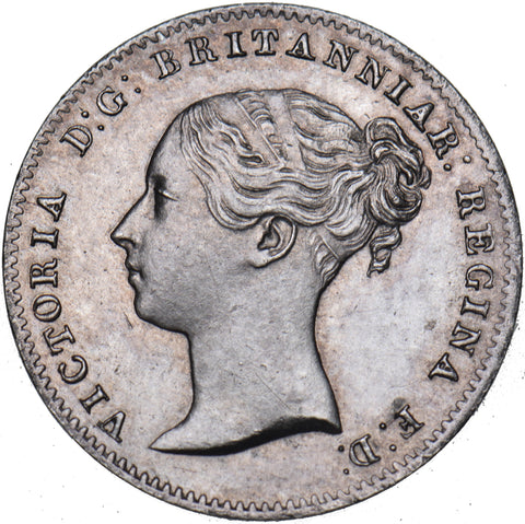 1861 Threepence - Victoria British Silver Coin - Very Nice