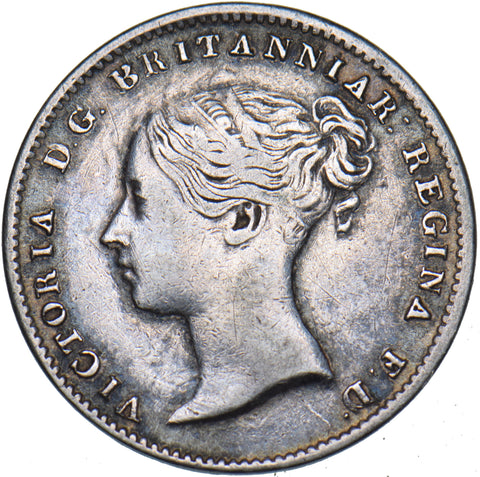 1863 Threepence - Victoria British Silver Coin - Nice