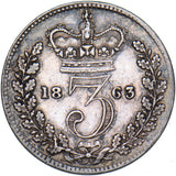 1863 Threepence - Victoria British Silver Coin - Nice
