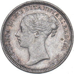 1869 Threepence - Victoria British Silver Coin - Very Nice