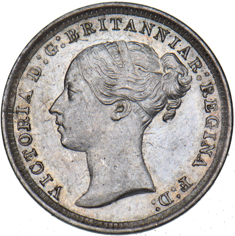 1870 Threepence - Victoria British Silver Coin - Superb
