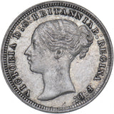 1875 Threepence - Victoria British Silver Coin - Very Nice