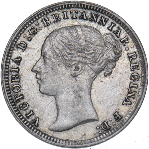 1875 Threepence - Victoria British Silver Coin - Very Nice