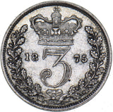 1875 Threepence - Victoria British Silver Coin - Very Nice