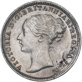 1876 Threepence - Victoria British Silver Coin - Nice