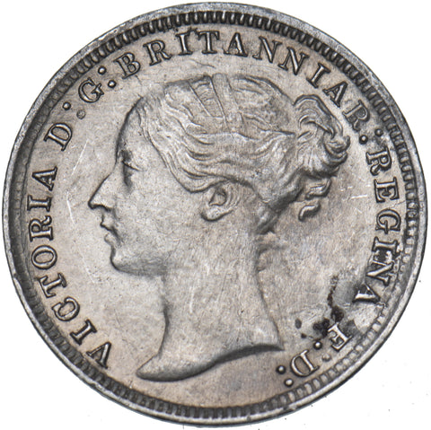 1876 Threepence - Victoria British Silver Coin - Nice