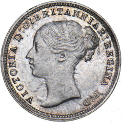 1876 Threepence - Victoria British Silver Coin - Very Nice