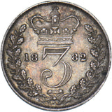 1882 Threepence - Victoria British Silver Coin - Nice
