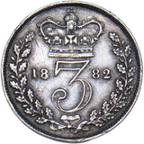 1882 Threepence - Victoria British Silver Coin - Nice