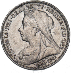 1893 Threepence - Victoria British Silver Coin - Very Nice