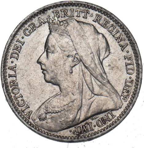 1893 Threepence - Victoria British Silver Coin - Very Nice