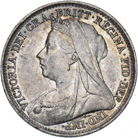 1895 Threepence - Victoria British Silver Coin - Very Nice
