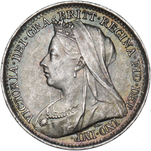 1897 Threepence - Victoria British Silver Coin - Superb