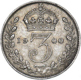 1900 Threepence - Victoria British Silver Coin - Very Nice