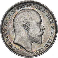 1902 Threepence - Edward VII British Silver Coin - Very Nice
