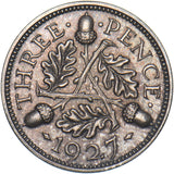 1927 Proof Threepence - George V British Silver Coin - Superb