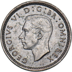 1942 Silver Threepence - George VI British Silver Coin - Very Nice