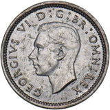 1942 Silver Threepence - George VI British Silver Coin - Very Nice