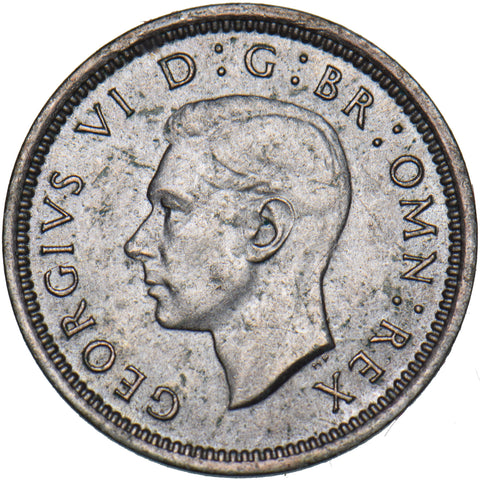 1942 Silver Threepence - George VI British Silver Coin - Very Nice