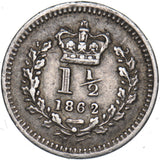 1862 Threehalfpence - Victoria British Silver Coin - Nice