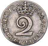 1763 Maundy Twopence - George III British Silver Coin - Nice
