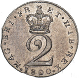 1800 Maundy Twopence - George III British Silver Coin - Very Nice