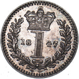 1847 Maundy Penny - Victoria British Silver Coin - Superb