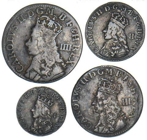 1660’s Undated Maundy Set - Charles II British Silver Coins - Nice