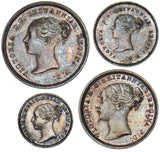 1872 Maundy Set - Victoria British Silver Coins - Superb
