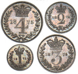 1875 Maundy Set - Victoria British Silver Coins - Superb