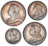 1896 Maundy Set (With Dated Case) - Victoria British Silver Coins - Superb