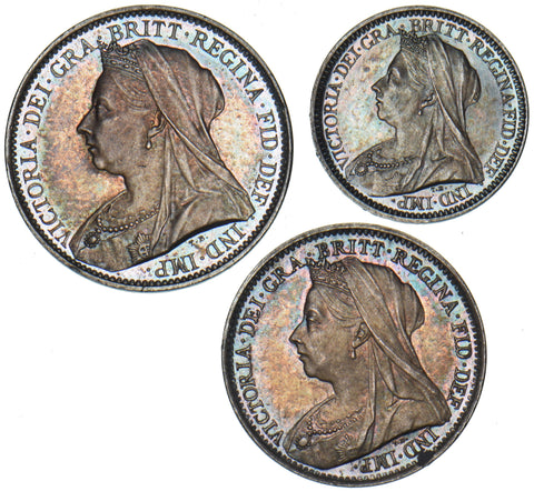 1898 Part Maundy Set (With Dated Case) - Victoria British Silver Coins - Superb