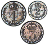 1898 Part Maundy Set (With Dated Case) - Victoria British Silver Coins - Superb