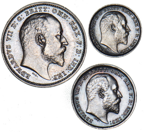 1904 Part Maundy Set - Edward VII British Silver Coins - Very Nice