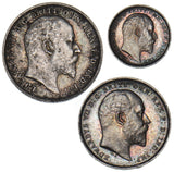 1909 Part Maundy Set - Edward VII British Silver Coins - Very Nice