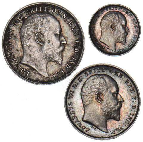 1909 Part Maundy Set - Edward VII British Silver Coins - Very Nice
