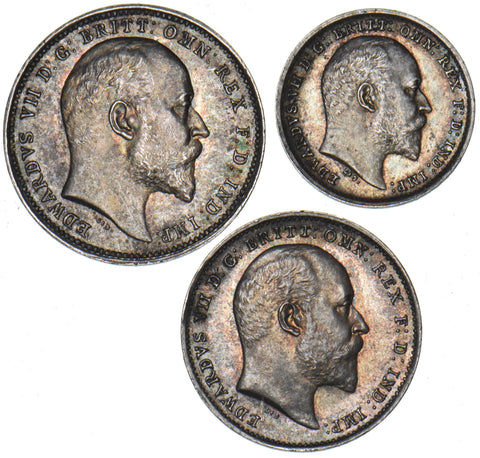 1910 Part Maundy Set - Edward VII British Silver Coins - Very Nice