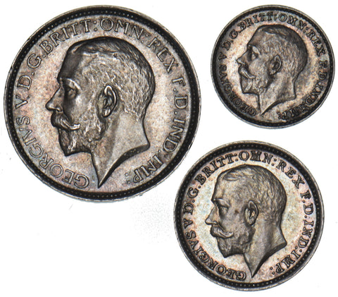 1913 Part Maundy Set - George V British Silver Coins - Superb