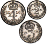 1914 Part Maundy Set - George V British Silver Coins - Superb