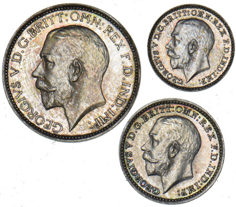1923 Part Maundy Set - George V British Silver Coins - Superb
