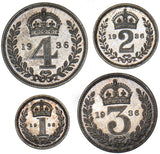 1936 Maundy Set - George V British Silver Coins - Superb