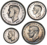 1937 Maundy Set - George VI British Silver Coins - Superb