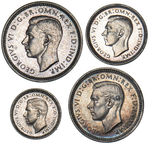 1937 Maundy Set - George VI British Silver Coins - Superb
