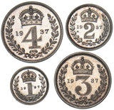 1937 Maundy Set - George VI British Silver Coins - Superb