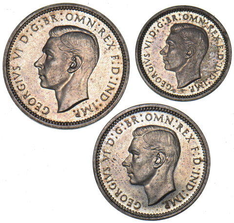 1941 Part Maundy Set - George VI British Silver Coins - Superb