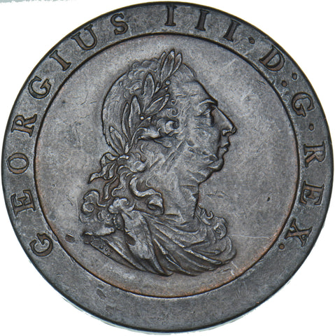 1797 Penny - George III British Copper Coin - Very Nice