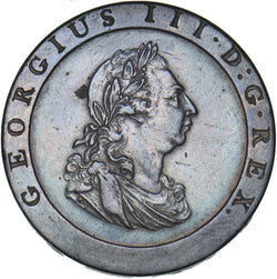 1797 Penny - George III British Copper Coin - Very Nice