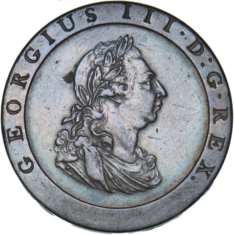 1797 Penny - George III British Copper Coin - Very Nice