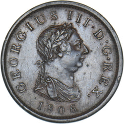 1806 Penny - George III British Copper Coin - Nice