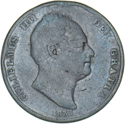 1831 Penny (W.W On Truncation.) - William IV British Copper Coin
